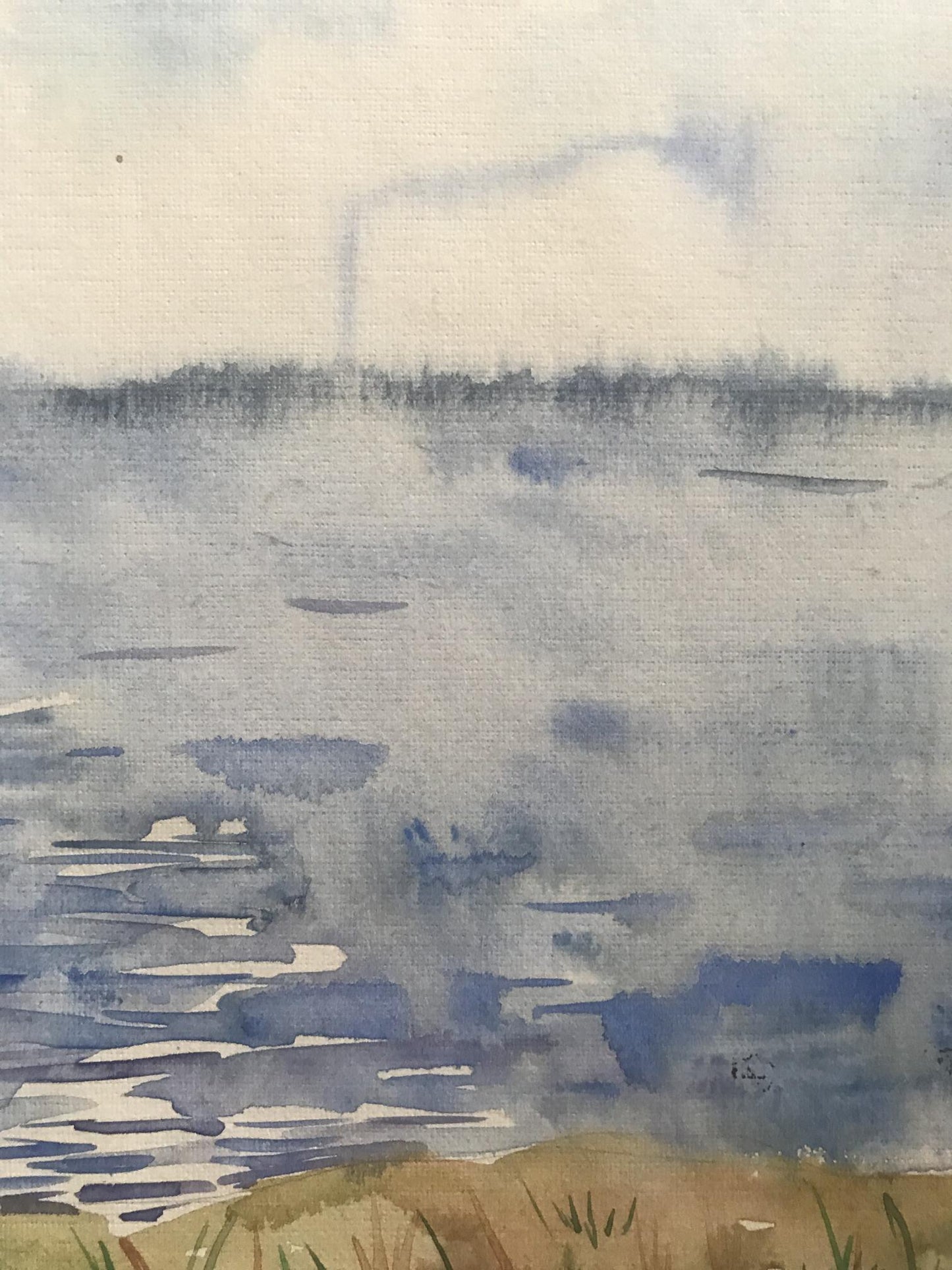 Experience the calmness of the sea with this watercolor painting, "Seascape"