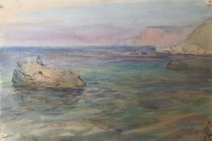 Watercolor painting Black Sea Wihyrovskii Victor