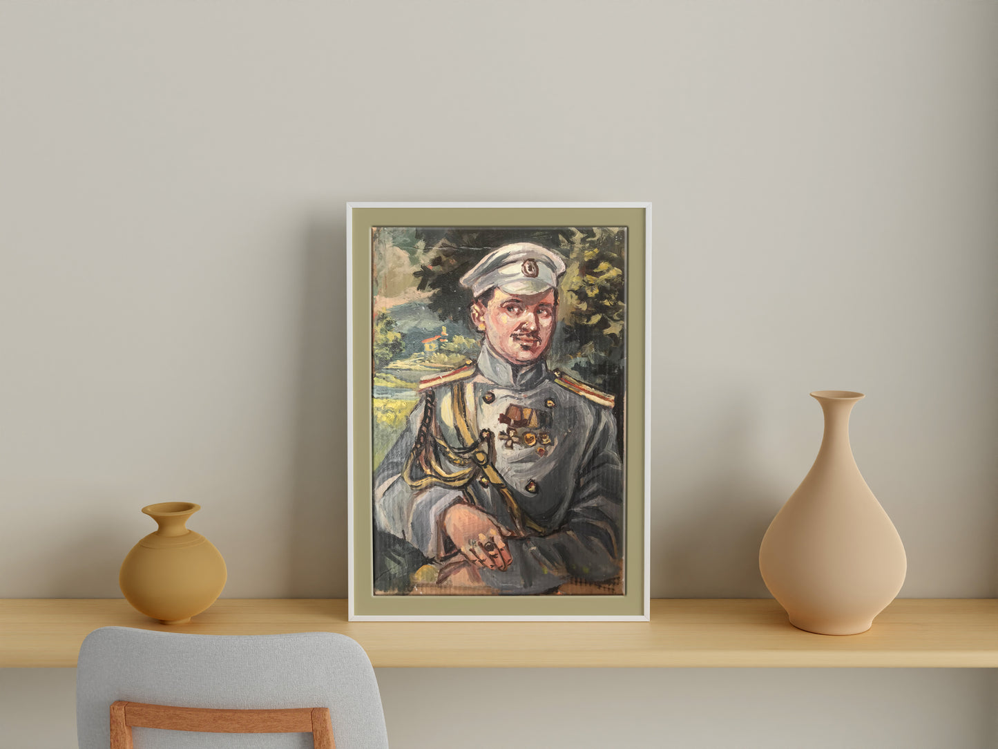 Oil painting Portrait of an officer Alexander Litvinov