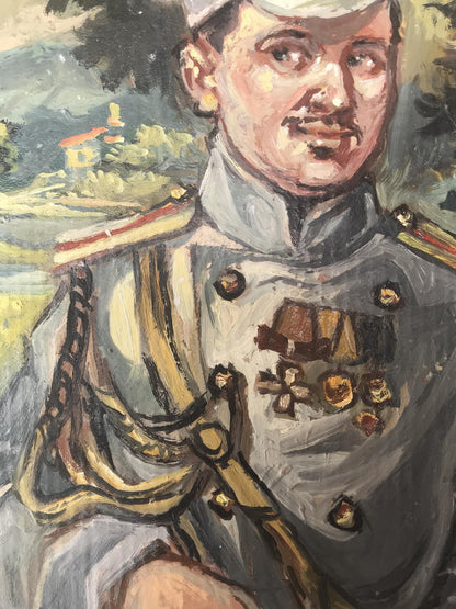 Oil painting Portrait of an officer Alexander Litvinov