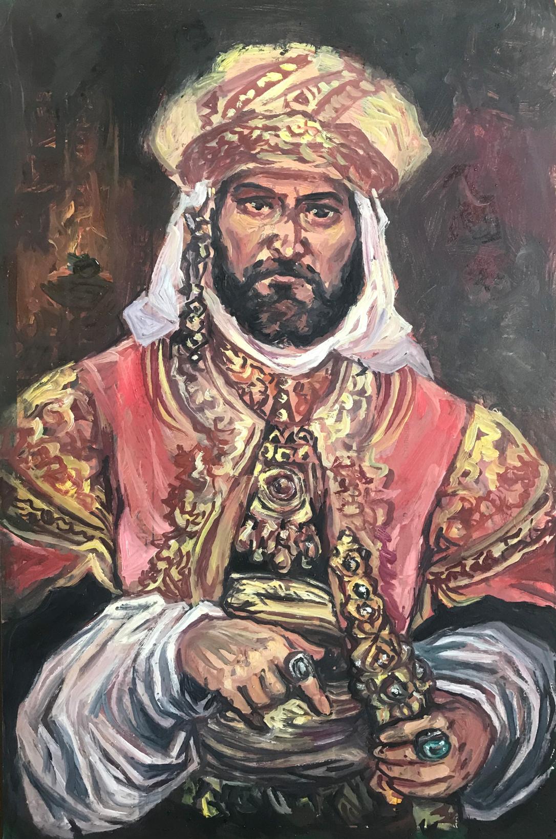 Oil painting King portrait Alexander Arkadievich Litvinov