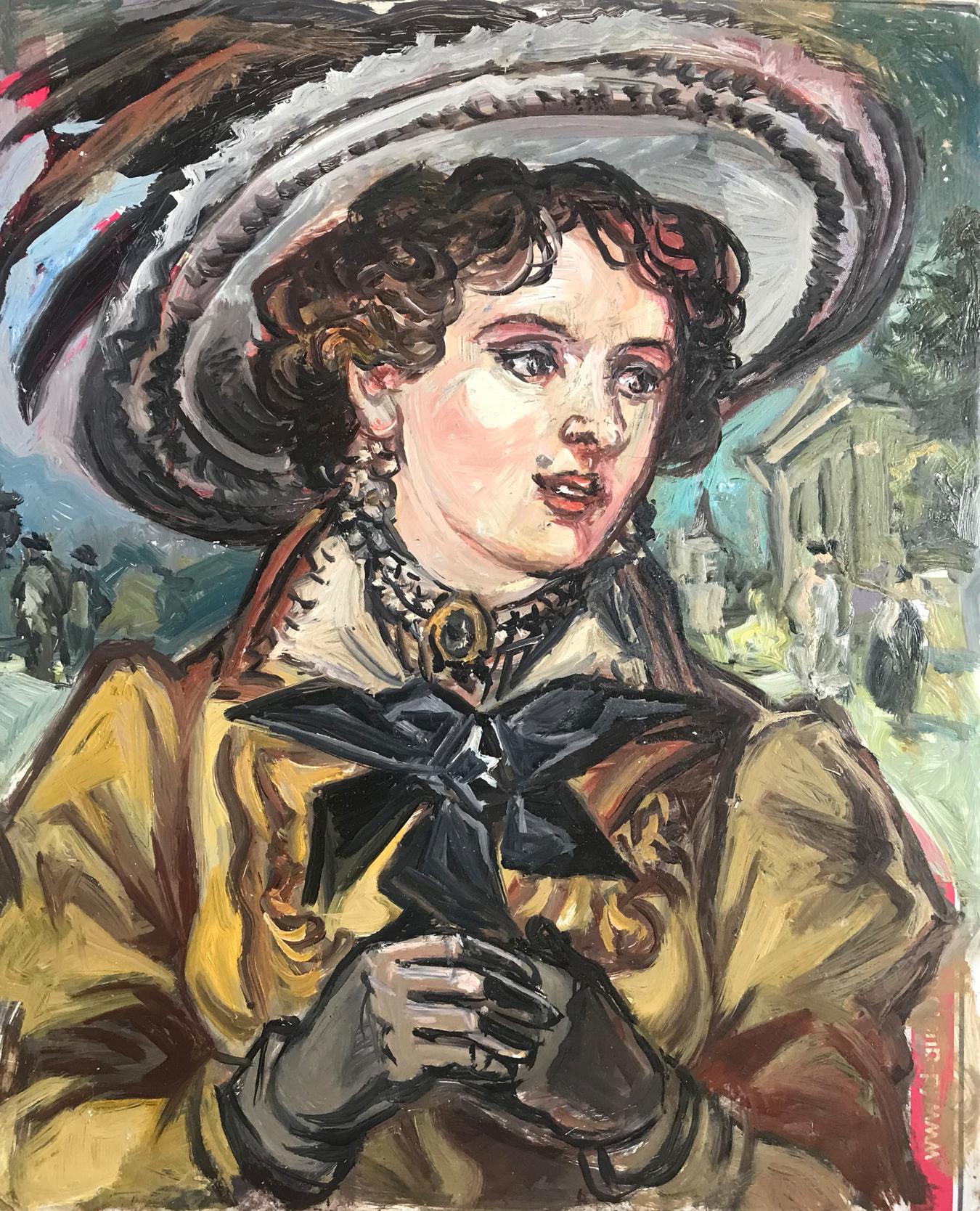 Oil painting Female portrait Alexander Arkadievich Litvinov