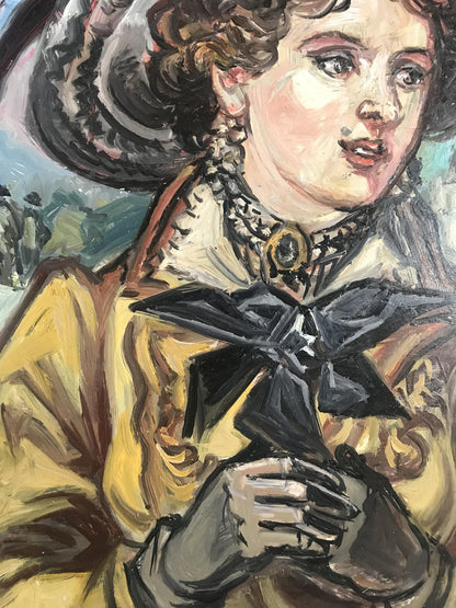Oil painting Female portrait Alexander Arkadievich Litvinov