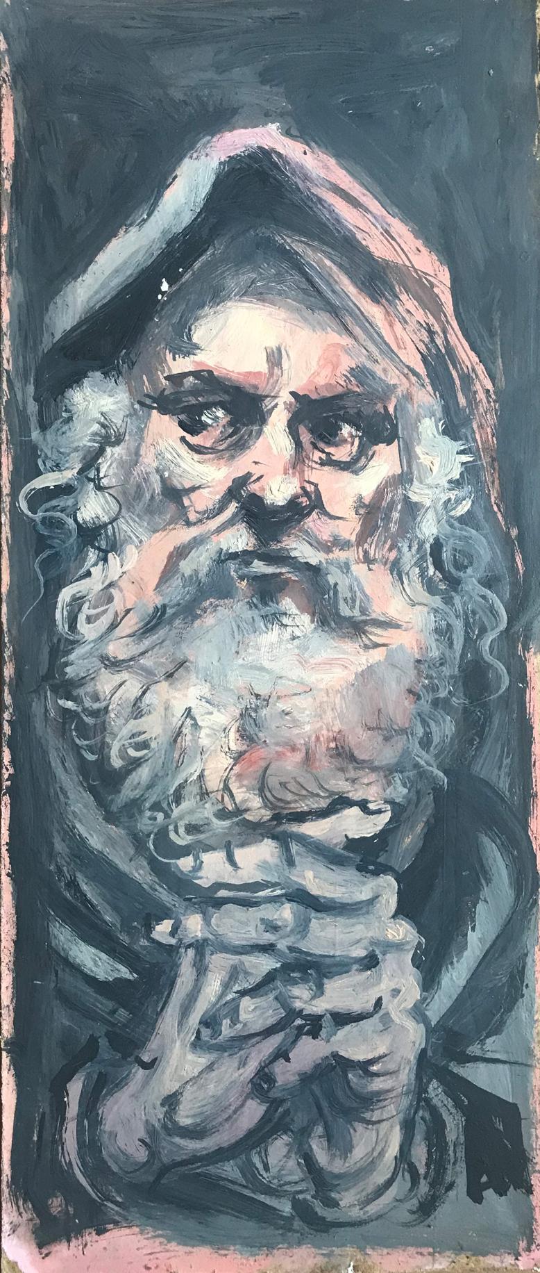Oil painting Portrait of an old man Alexander Litvinov