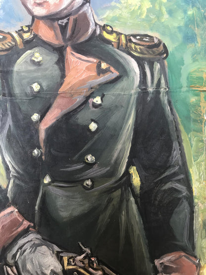 Oil painting Full length portrait of a soldier Alexander Arkadievich Litvinov