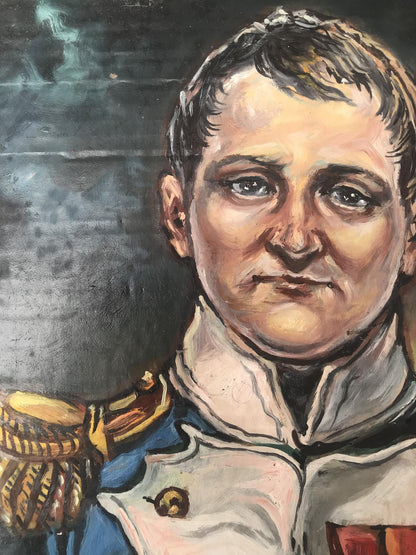 Oil artwork showcasing a powerful military portrayal of Napoleon by Alexander Litvinov