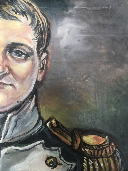 Alexander Litvinov's oil painting offers a striking depiction of Napoleon in military attire