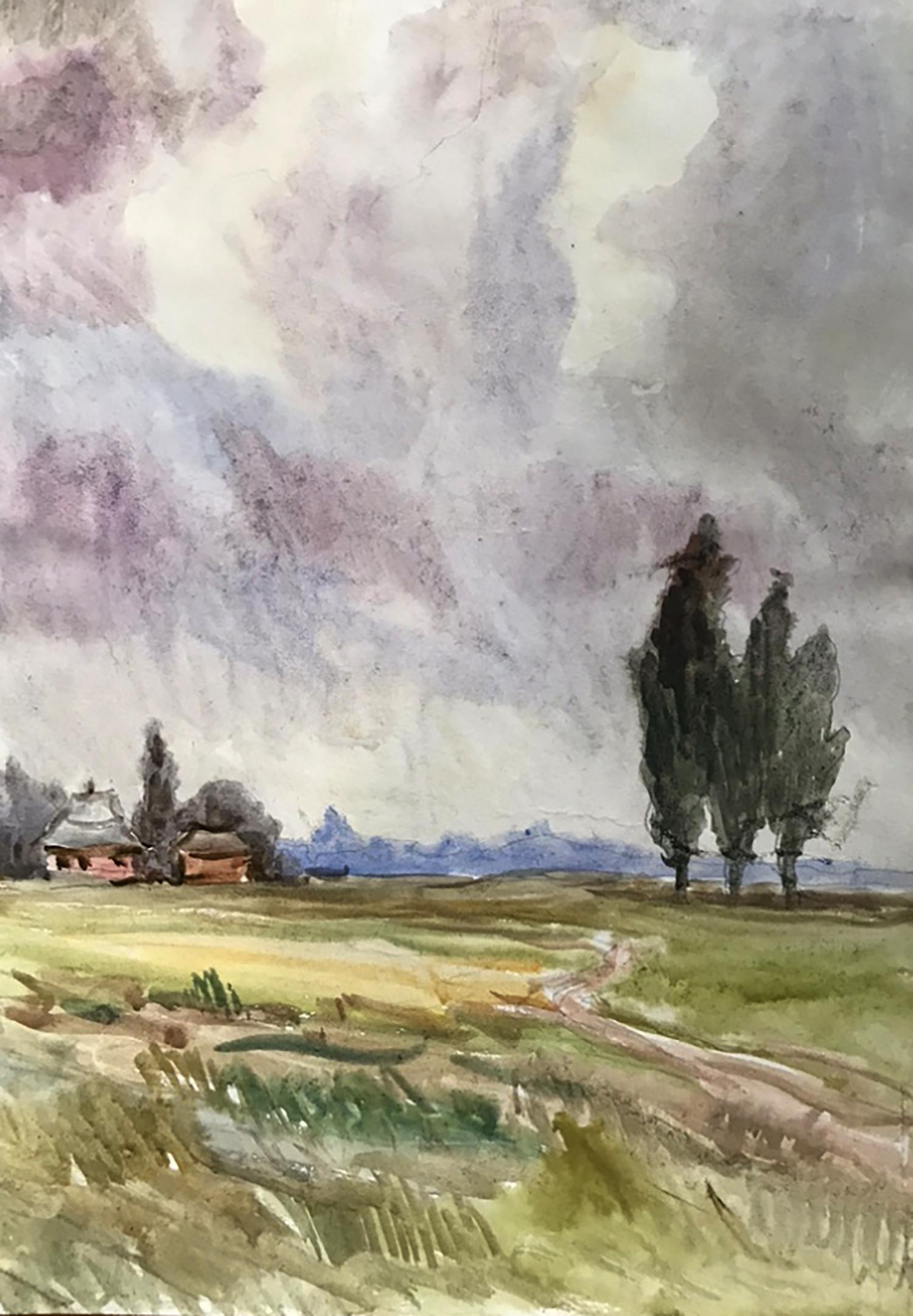 Watercolor painting The way home Unknown artist