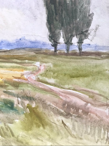 Watercolor painting The way home Unknown artist
