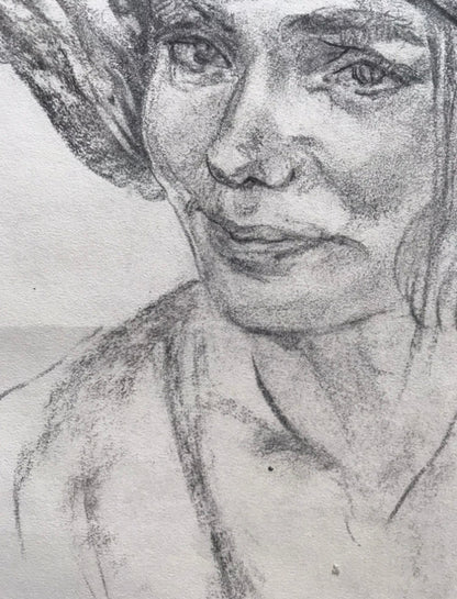 Pencils painting Portrait of a woman Wihyrovskii Victor