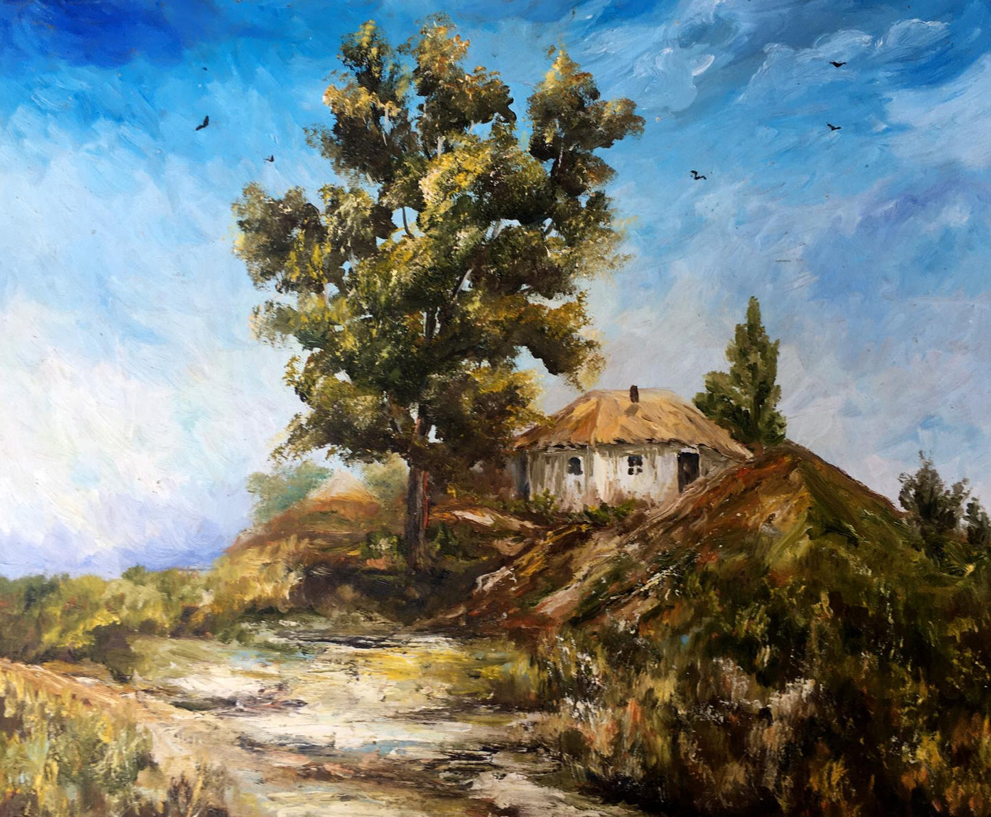 Oil painting A house in the mountains Unknown artist