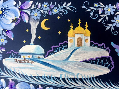 Acrylic painting Winter motif Trenbach K.