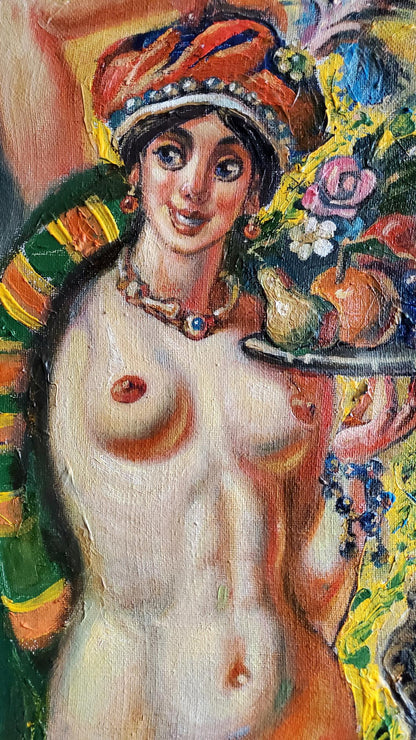 Oil painting Girl with fruit Litvinov Daniil Olegovich