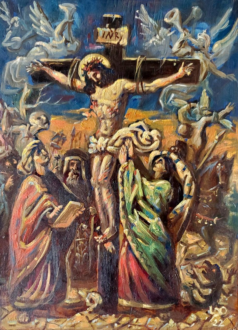 Oil painting Acceptance of faith Daniil Litvinov