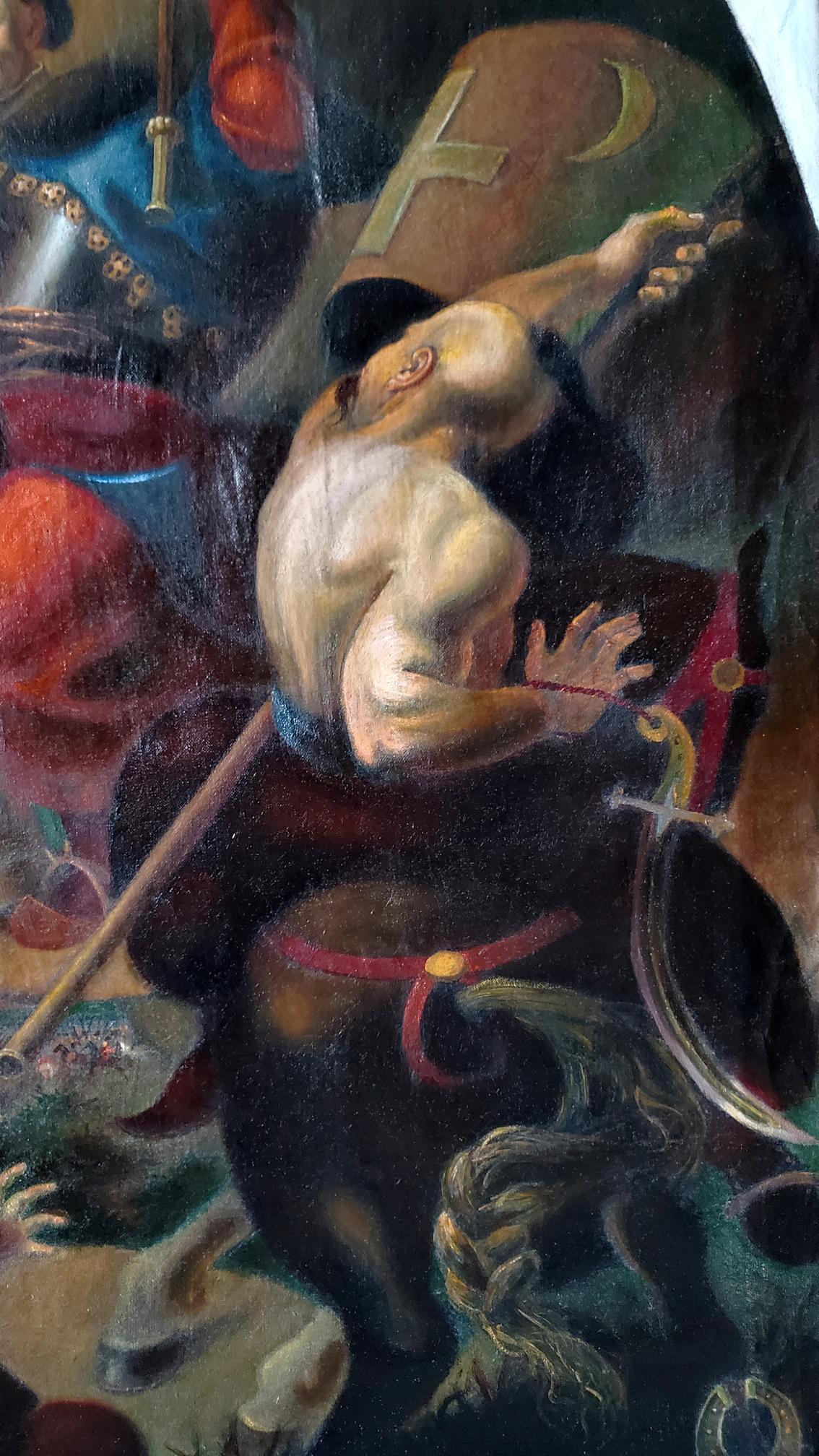 In Daniil Olegovich Litvinov's oil painting, Bogdan Khmelnitsky is portrayed