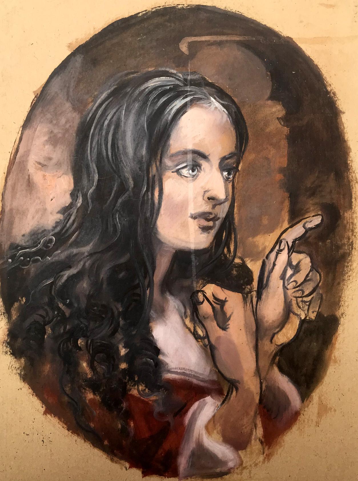 Oil painting Portrait of a girl Alexander Arkadievich Litvinov