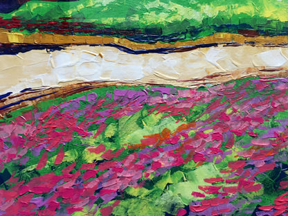 Oil painting Colorful mountains V. Zadorozhnya
