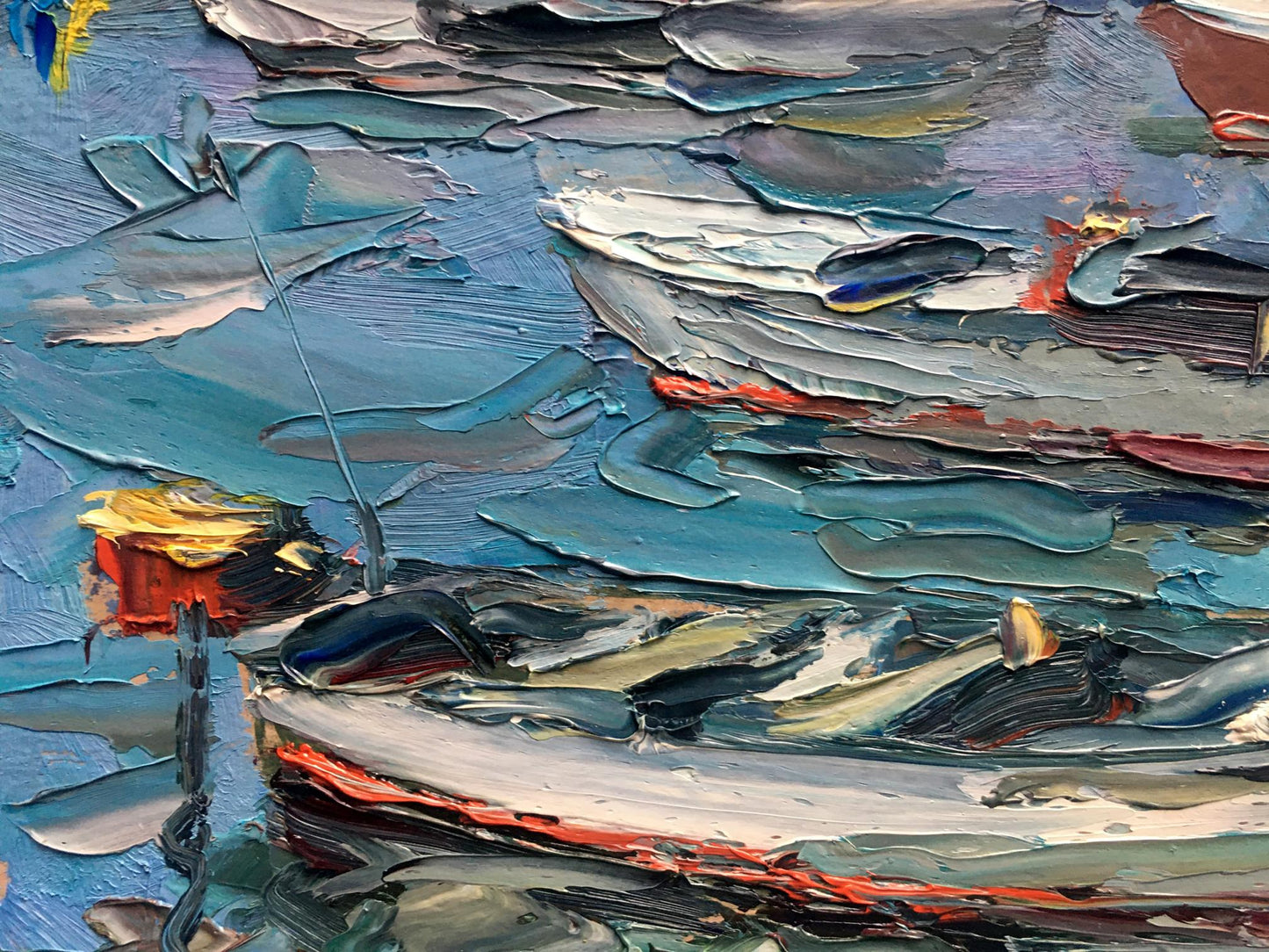 Oil painting Boats on the shore Alexander Nikolaevich Cherednichenko