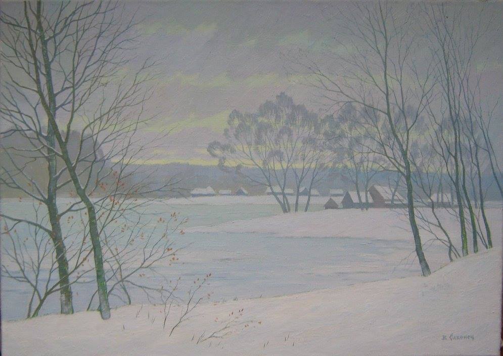Oil painting Snowstorm Savenets Valery