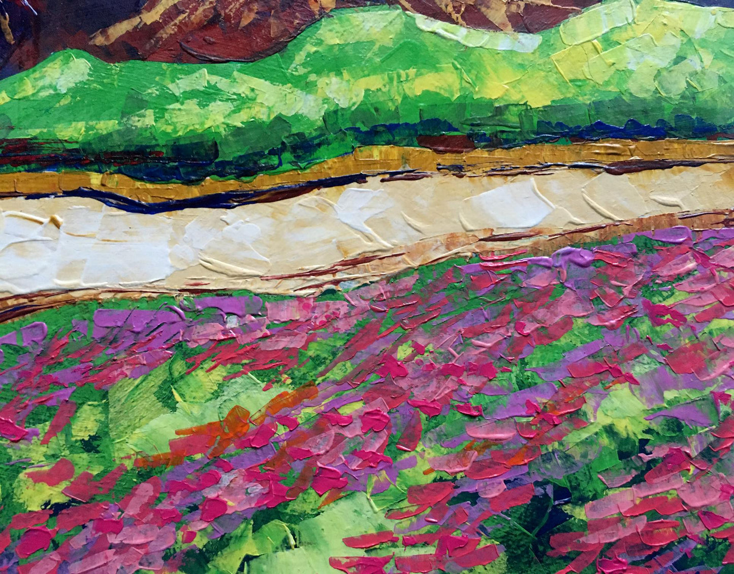 Oil painting Colorful mountains V. Zadorozhnya