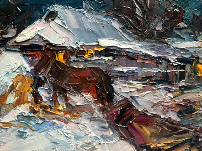 Oil painting Quiet winter evening Alexander Nikolaevich Cherednichenko