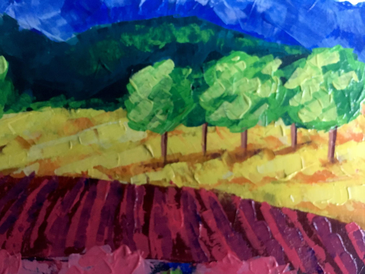 Oil painting Vineyards in forested mountains V. Zadorozhnya