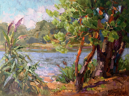 Oil painting Near the lake Batrakov Vladimir Grigorievich