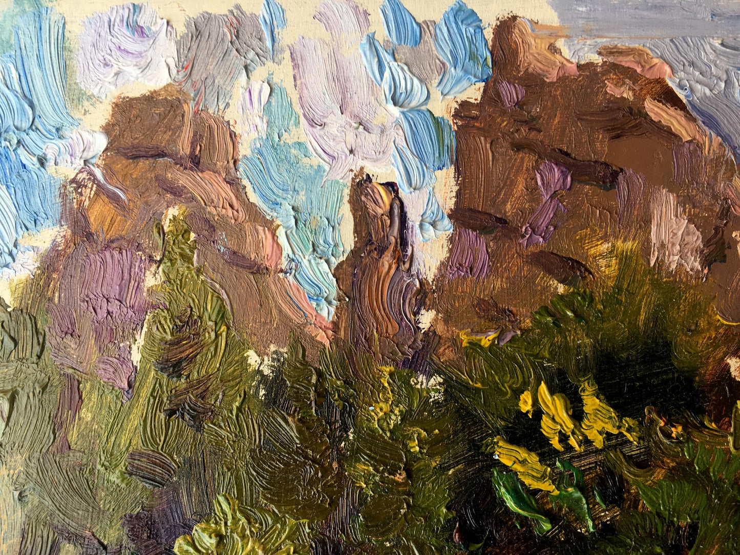 Oil painting Rock fortress in Tustan Batrakov Vladimir Grigorievich