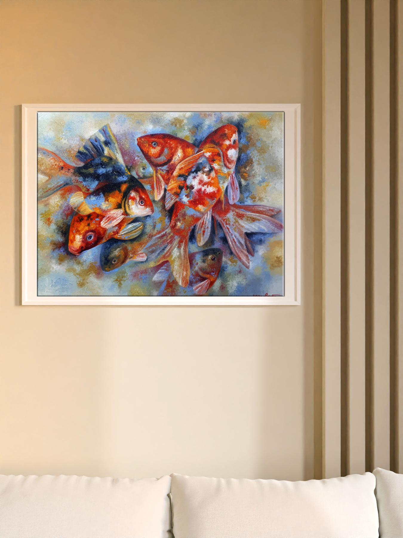 Oil painting Seven goldfish Sergey Voichenko