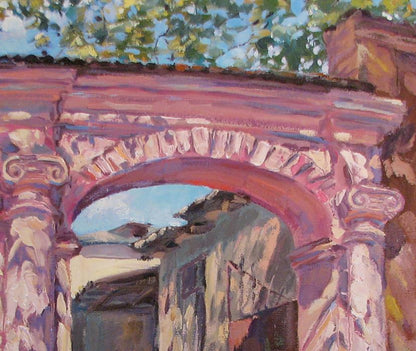 Oil painting Pink arch Osnach Olesia