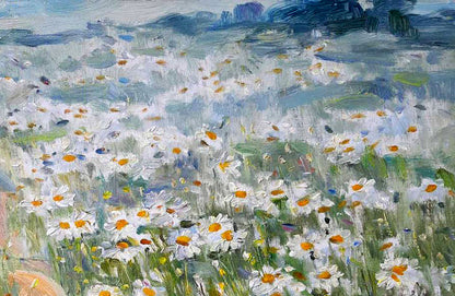 Oil painting Camomile field Kovalenko Ivan Mikhailovich