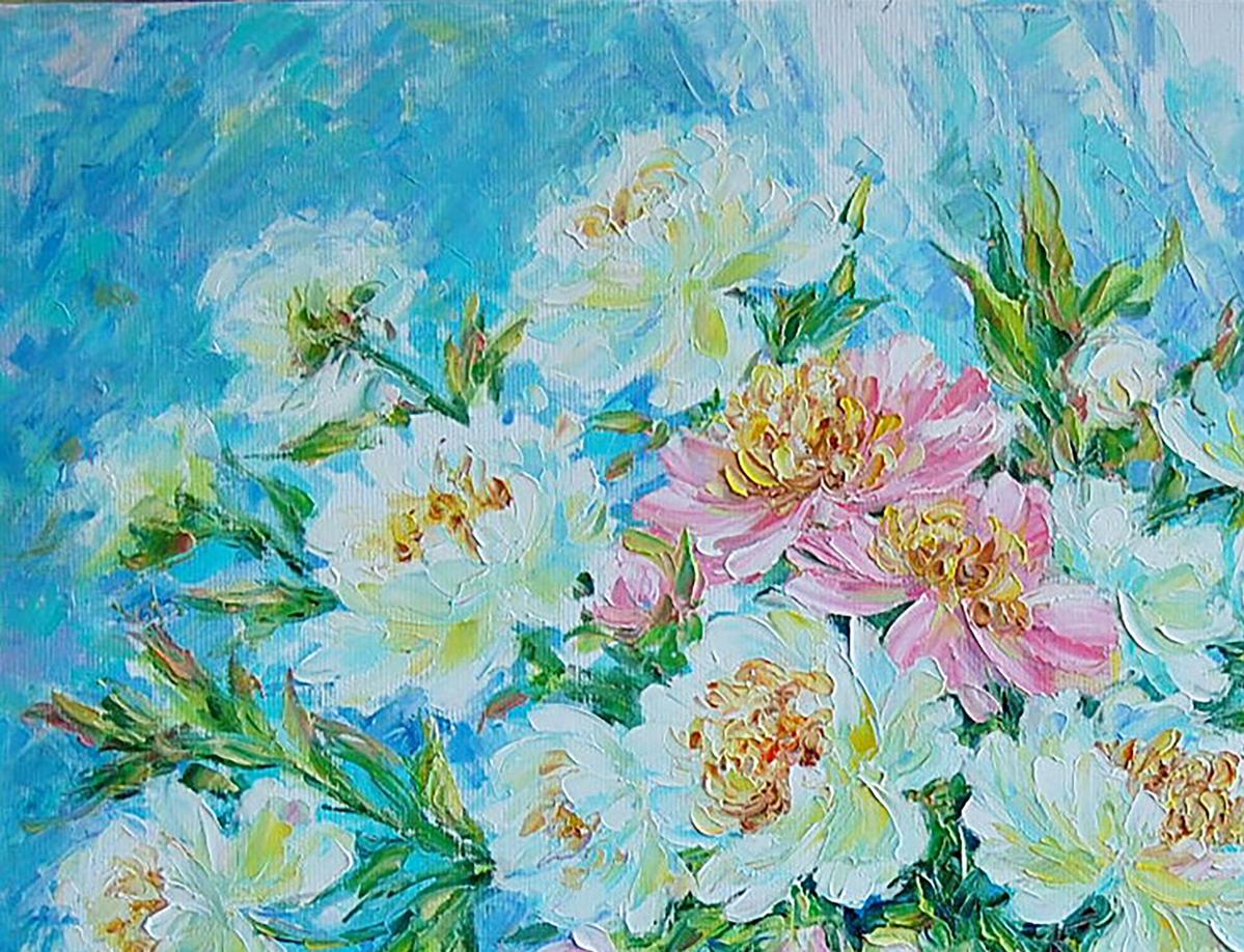 Oil painting Floral peonies