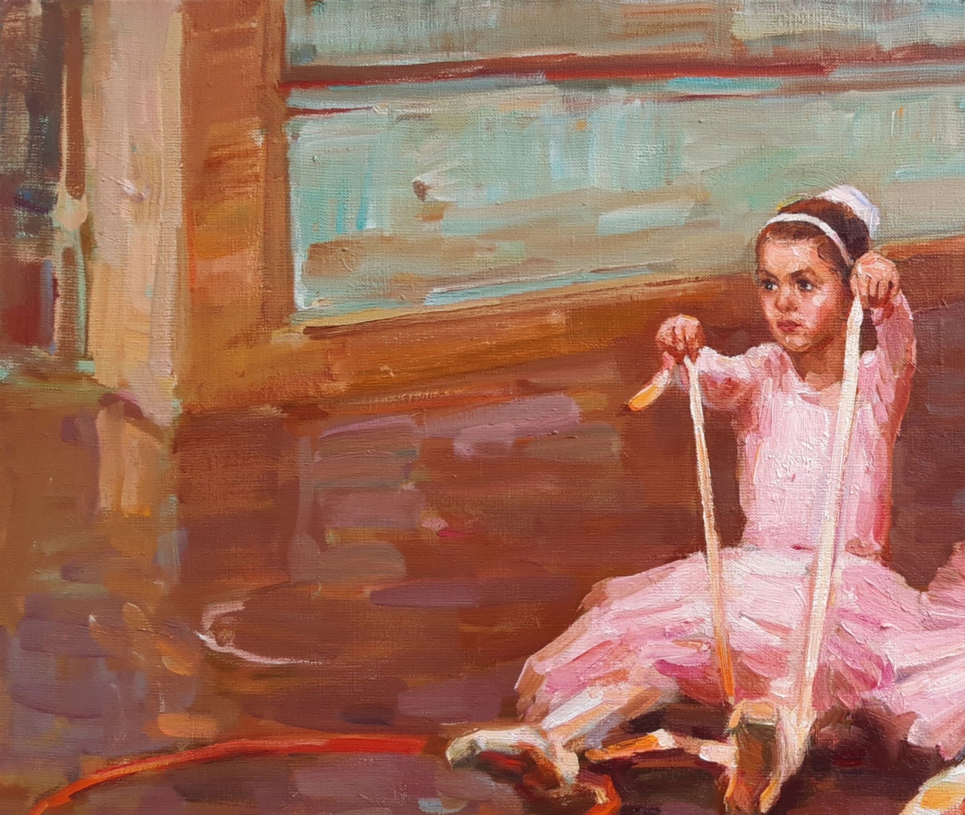 Oli painting Portrait of Little ballerinas Pereta Vyacheslav