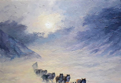 Boris Petrovich Serdyuk's oil painting depicts scenes from the northern region