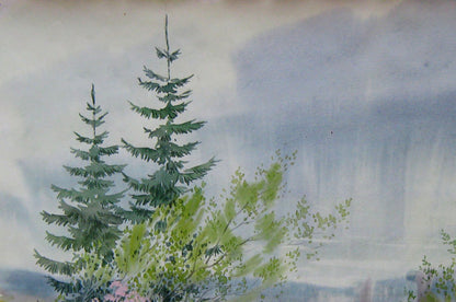 Valery Savenets' watercolor artwork, "Gloomy Day," evoking a sense of melancholy in the weather.
