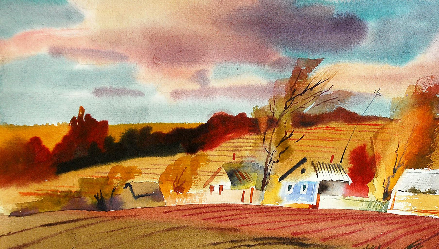 Watercolor painting October Egor Shvachunov
