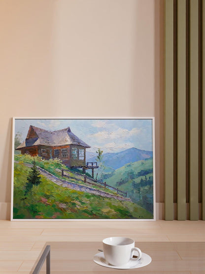 Oil painting Carpathian lodge Serdyuk Boris Petrovich