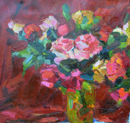 Oli painting still life  Bouquets of roses Pereta Vyacheslav