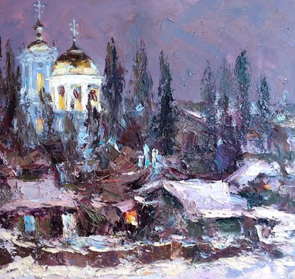 Oil painting Sumy yard Alexander Nikolaevich Cherednichenko