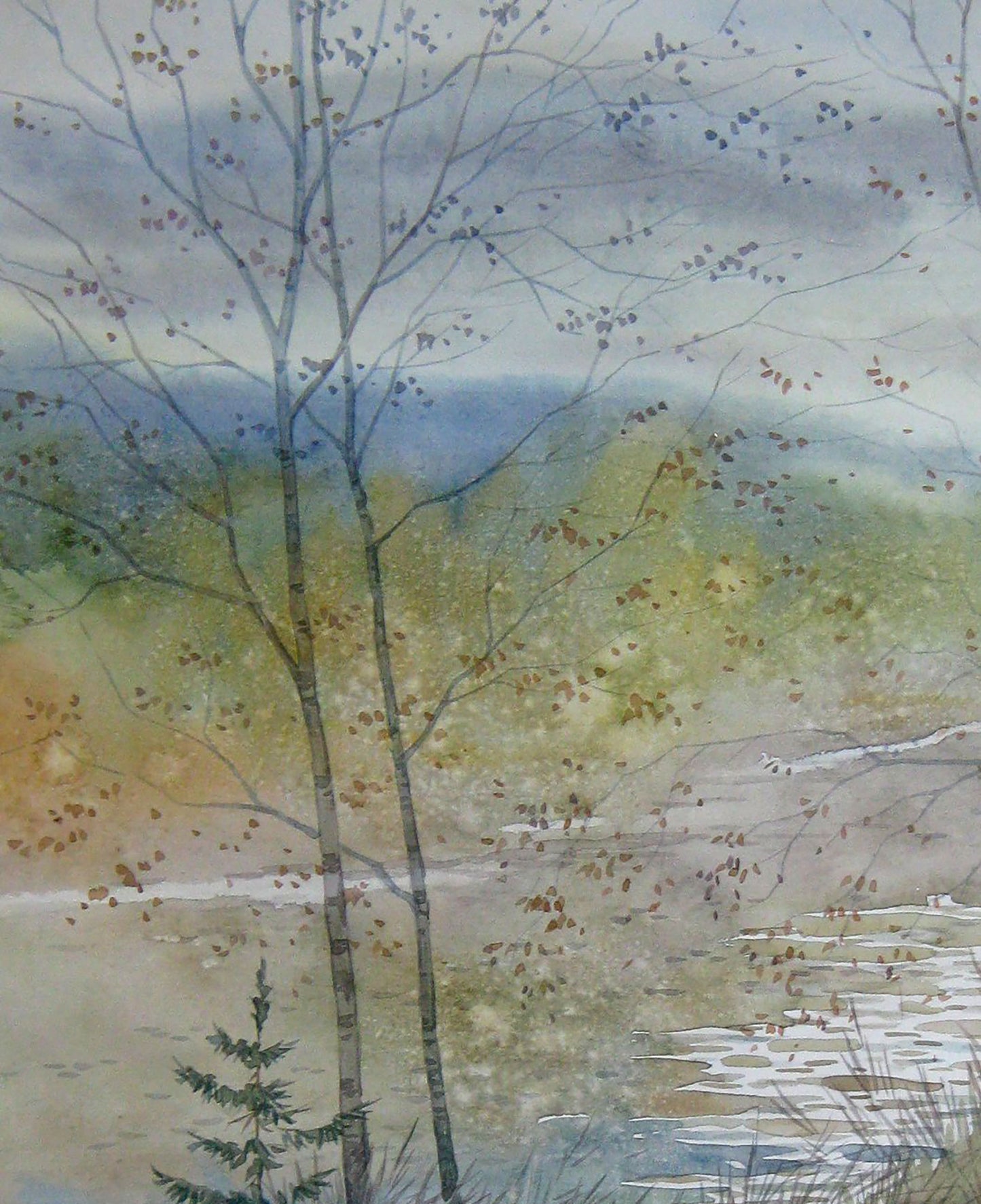 Watercolor painting Last days of October Savenets Valery