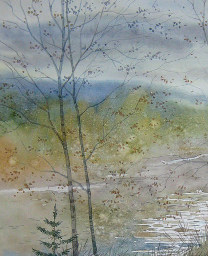 Watercolor painting Last days of October Savenets Valery