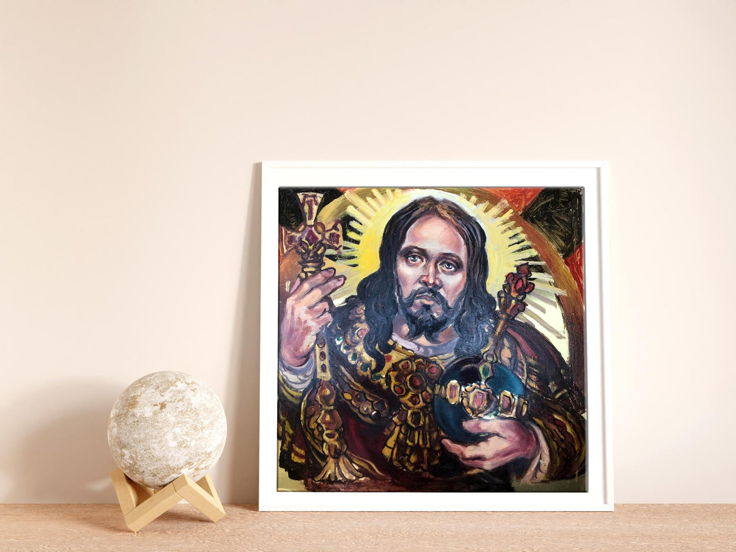 Oil painting Portrait of Jesus Christ and light Alexander Litvinov