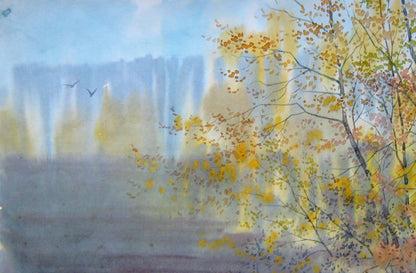 Watercolor painting October sketch Savenets Valery