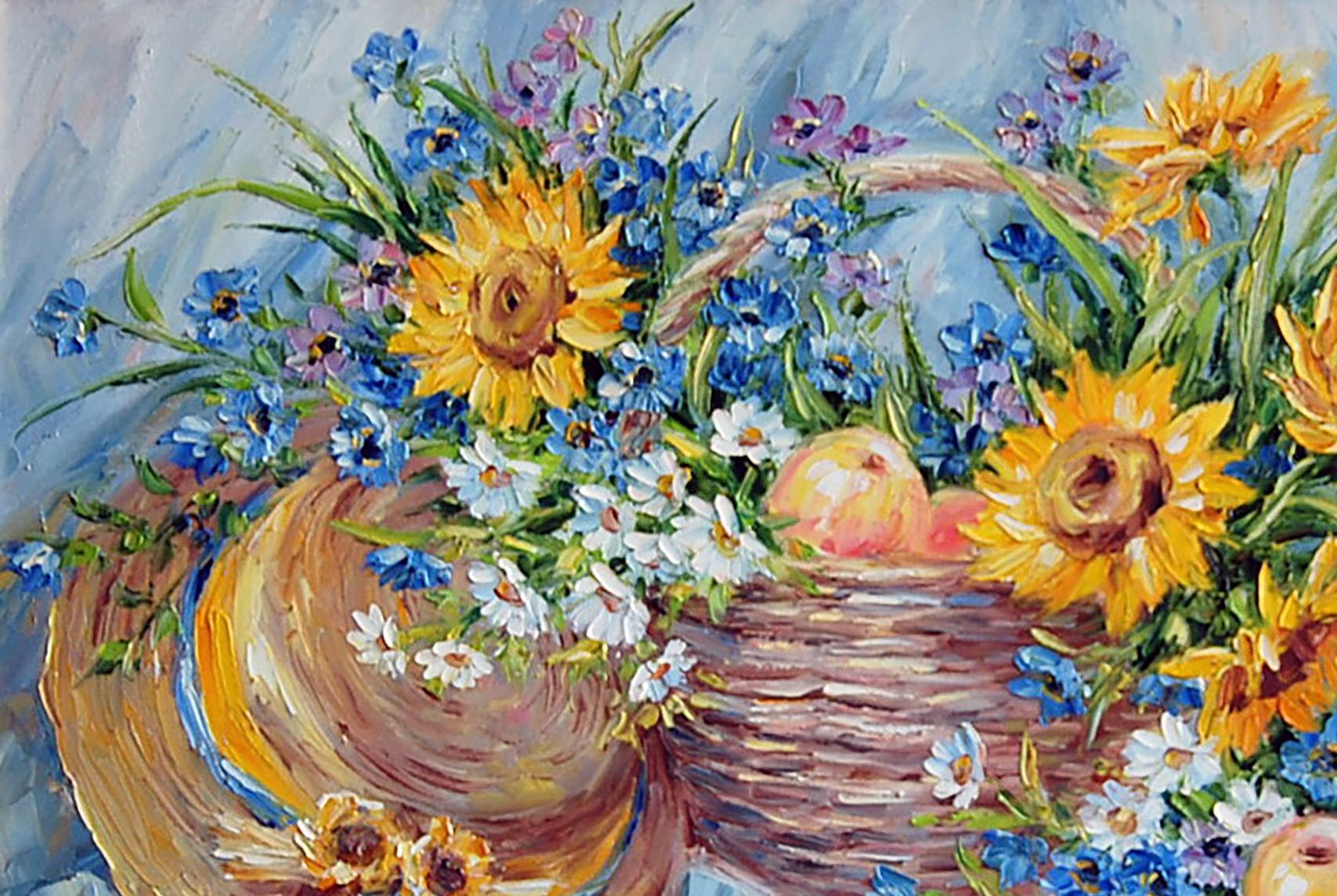 Oil Painting Flowers still life  