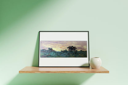 Oil painting Landscape with sunset Alexander Cherednichenko