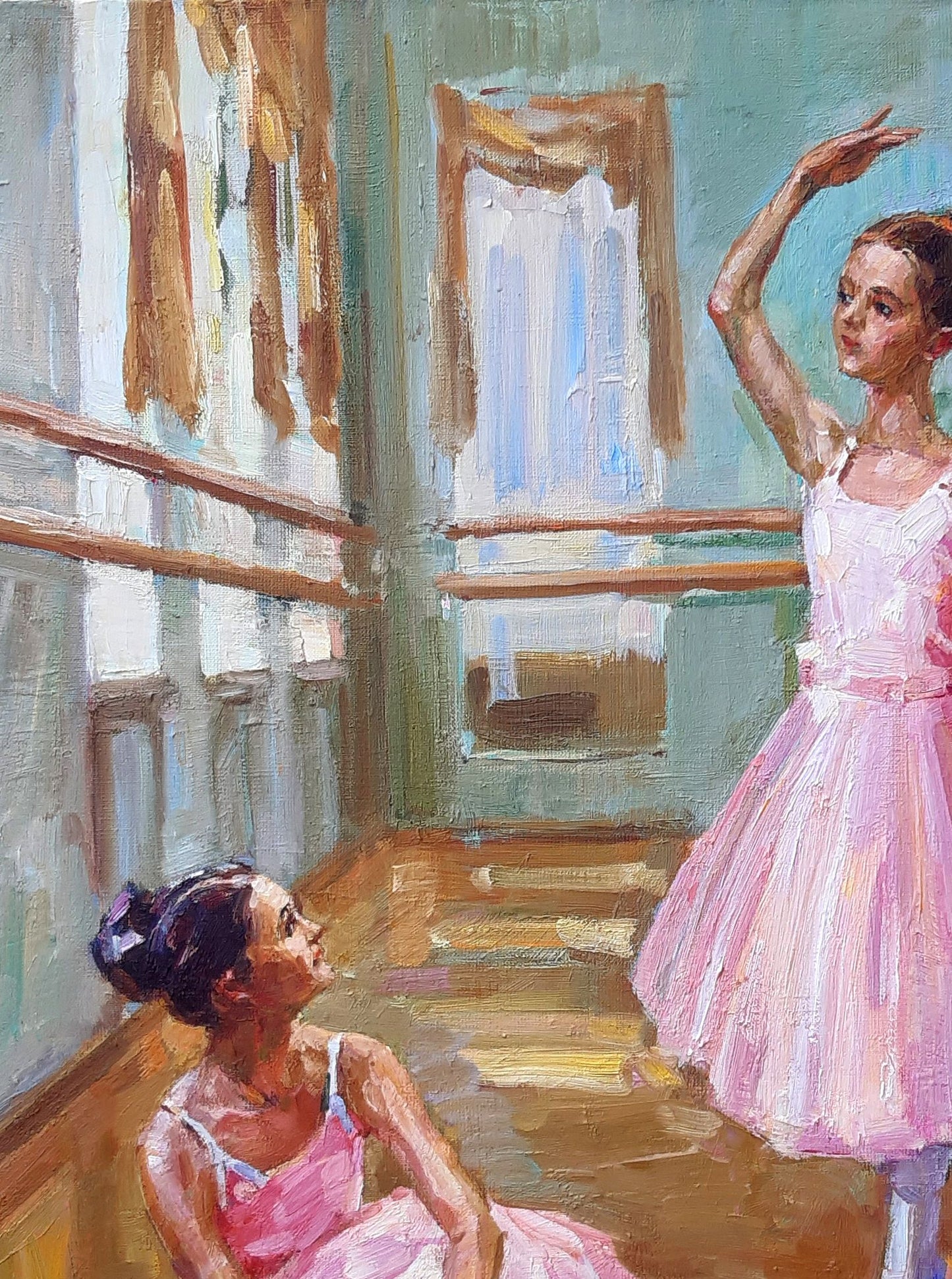 Oli painting Young ballerinas Pereta Vyacheslav