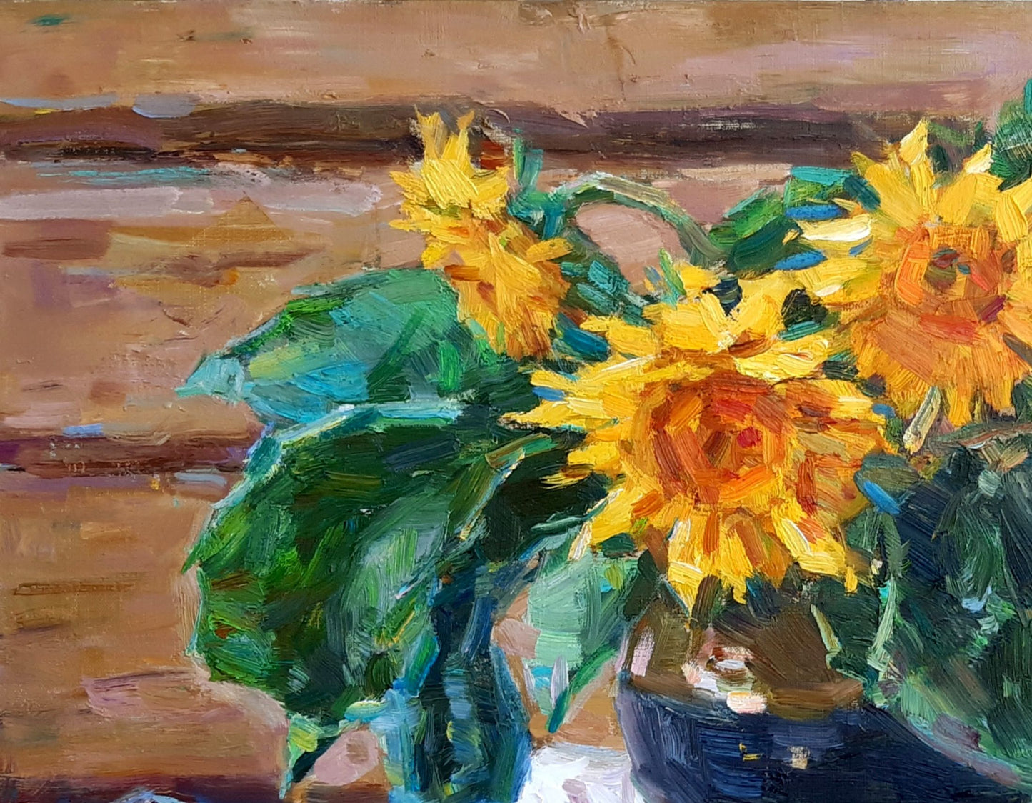 Oli painting Bouquet of Sunflowers Pereta Vyacheslav