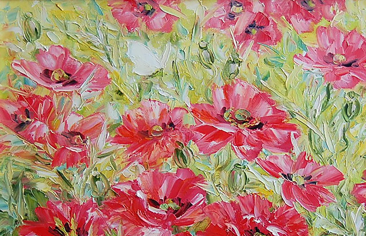 Oil painting Flowers  glade 