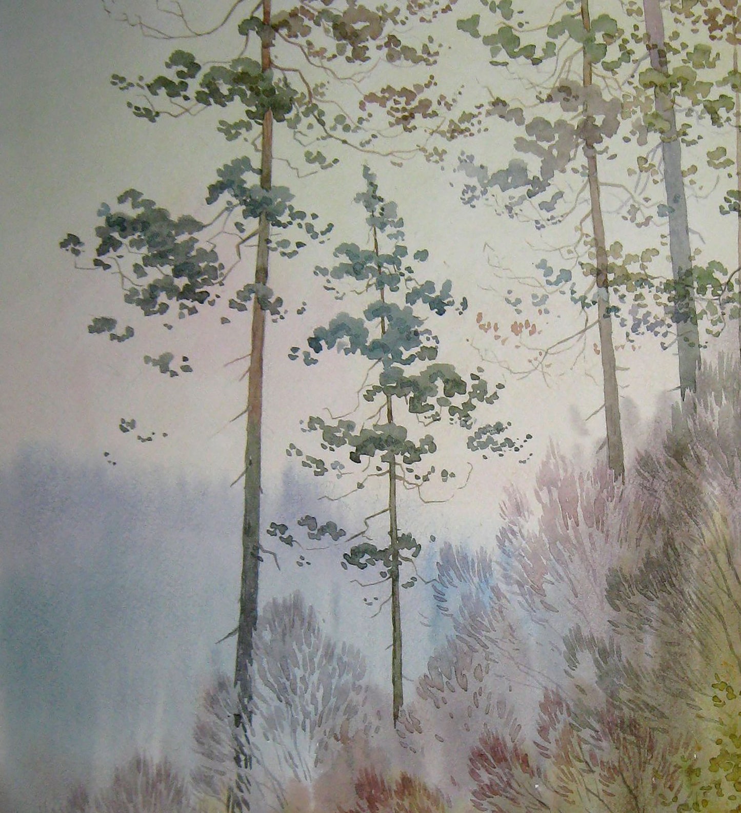 Watercolor painting At the edge of the forest Savenets Valery