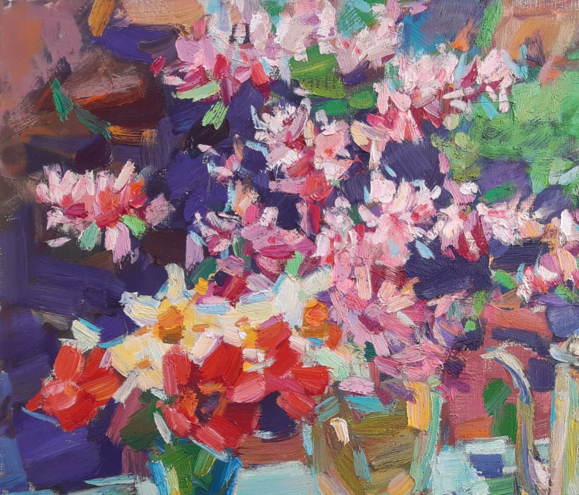 Oli painting Spring Flowers  still life Pereta Vyacheslav